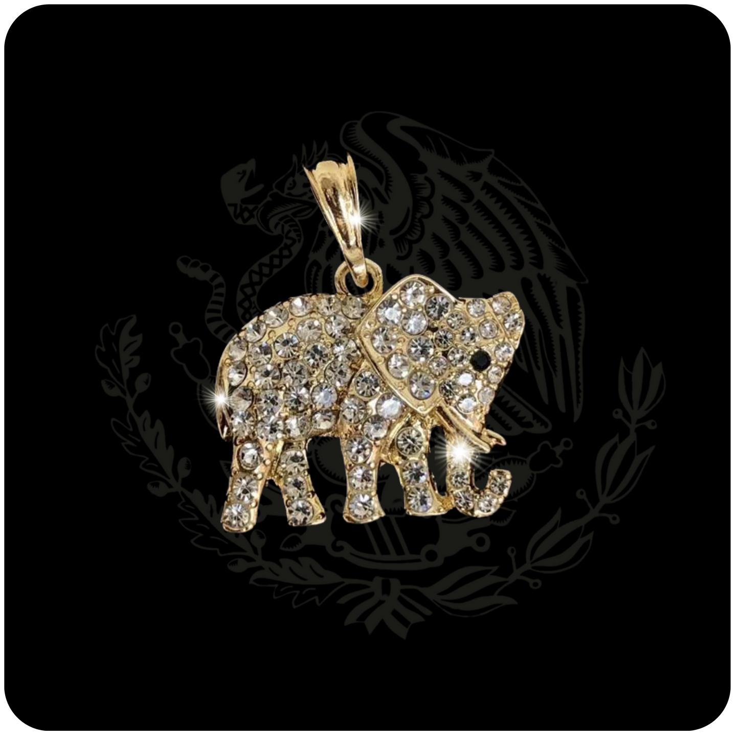 Gold Crystal Elephant Charm