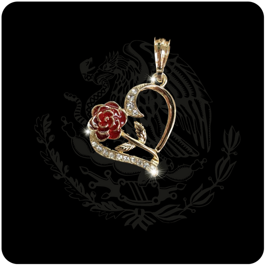 Rose In Heart Pendant