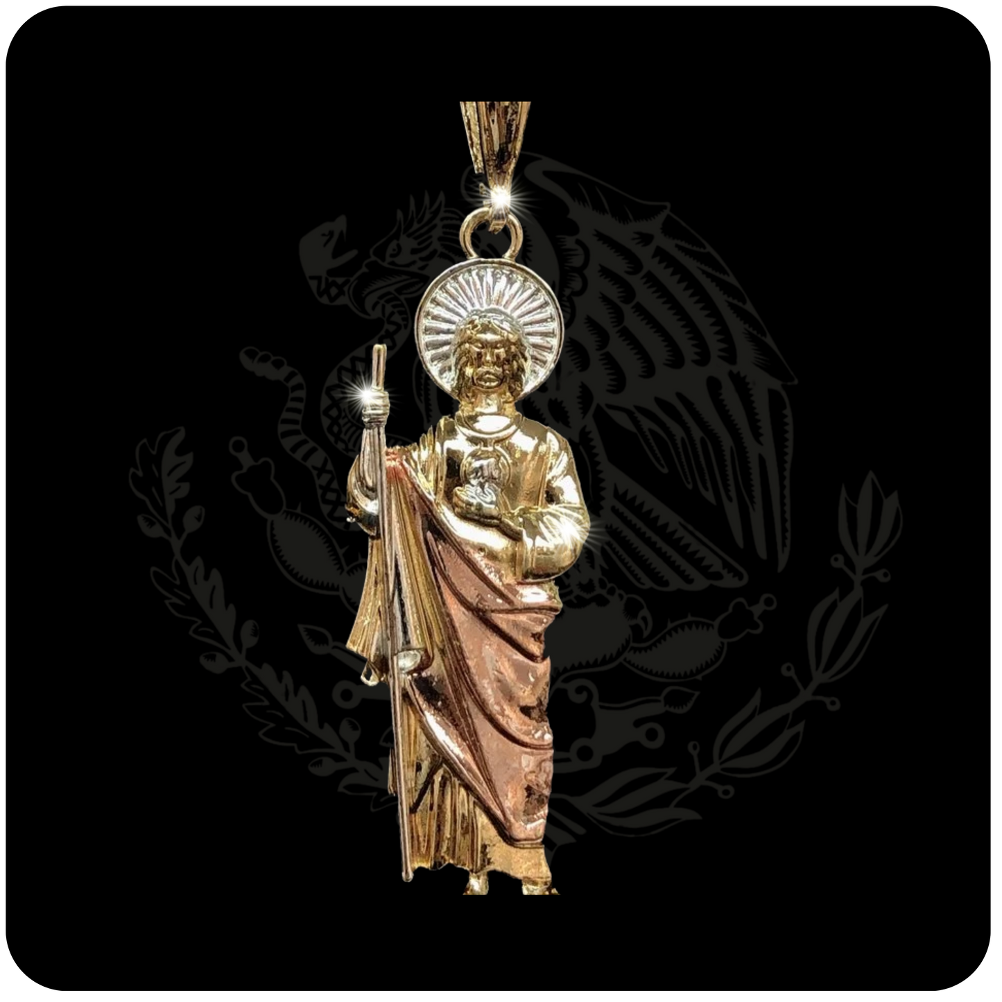 San Judas 2 tone style pendant