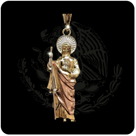 San Judas 2 tone style pendant
