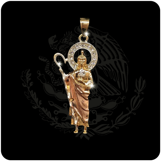 San Judas 2 tone pendant