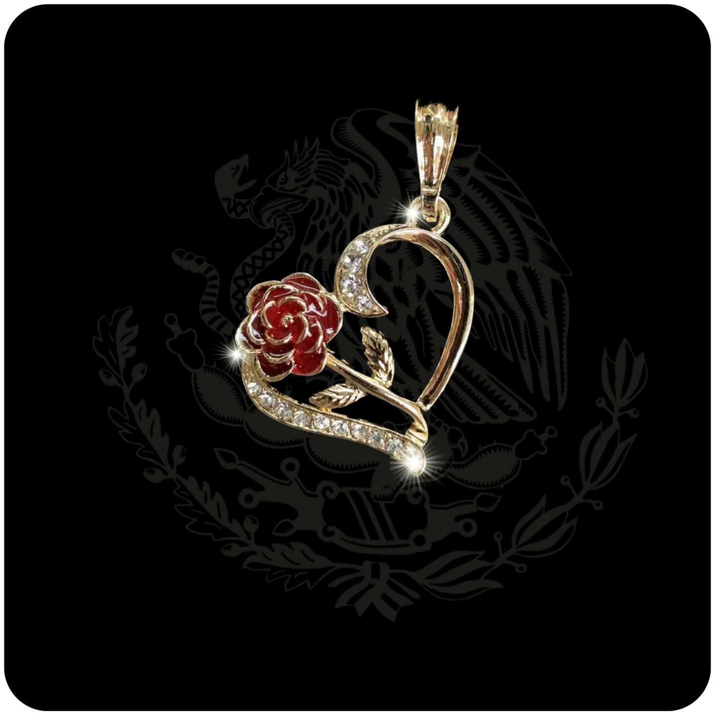 Rose In Heart Pendant