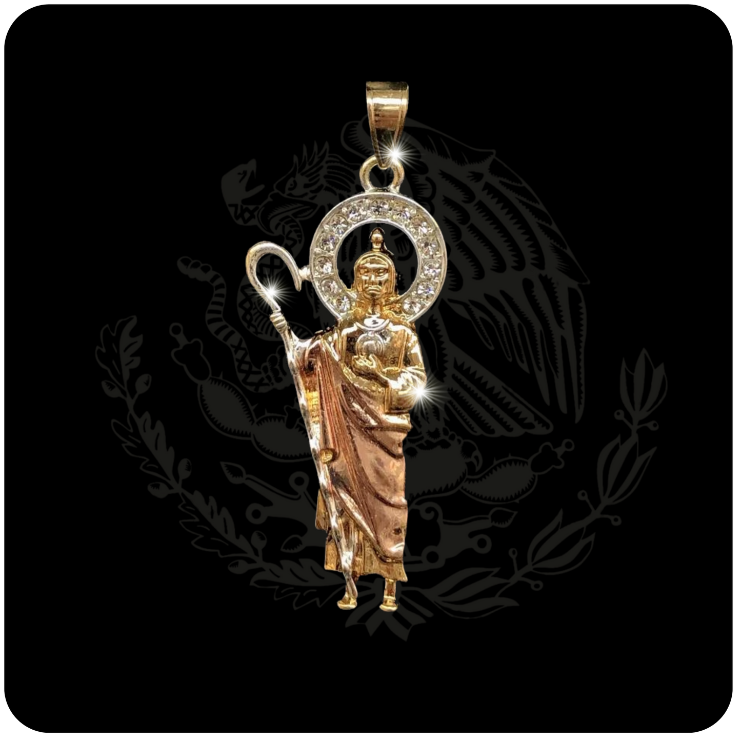 San Judas 2 tone pendant