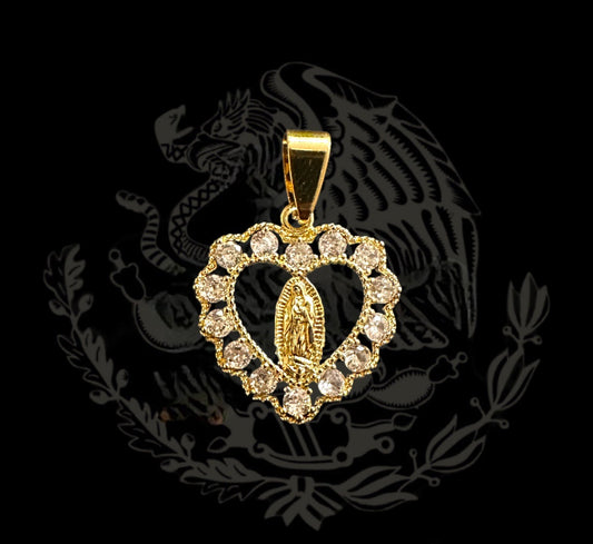 Heart Shaped Virgin Mary Pendant